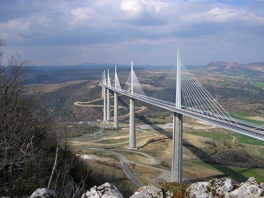 One of the largest bridges in the world in France. An engineering marvel.