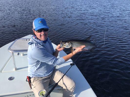 Tarpon caught in Everglades on the Worldwide Flyworks IRL series CF 8wt.