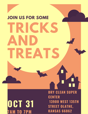 Don't Forget to Join us tomorrow "October 31" for some tricks and treat! Happy Halloween!