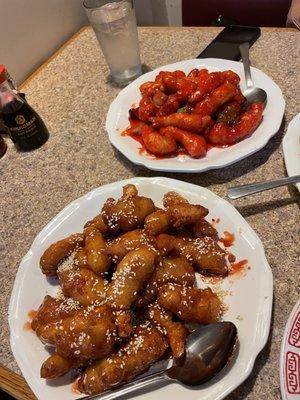 Sesame Chicken, Sweet and Sour Chicken