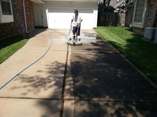 Baytown Pressure Washing can make your driveway look new again, and stay clean with our special chemicals.