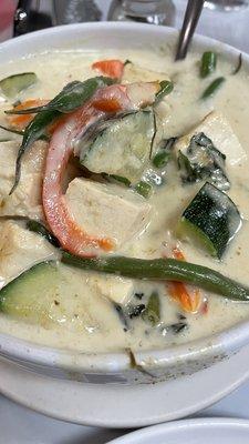 Veg green curry with tofu