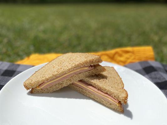 Turkey bologna and cheese sando