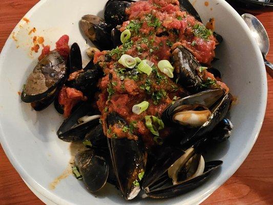 Mussels with tomato sauce- Great tasting and presentation as well. Much appreciated!