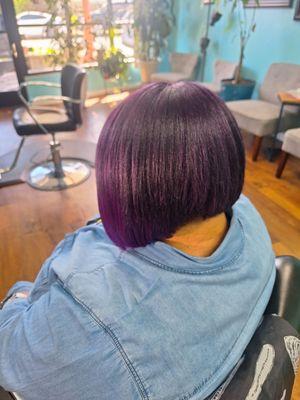 The purple Bob is stoppin heads all the time...