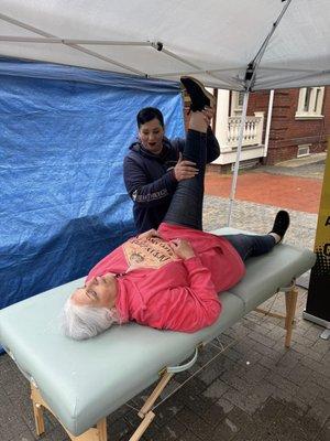 Our skilled stretch therapist was on-site at Dover Days 2024 to give free mini-assisted stretch sessions to event attendees!