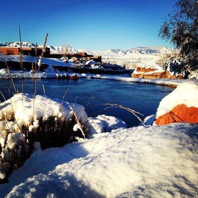 Winter red rock overlooking Entrada.