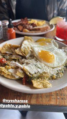 Basic breakfast and Chilaquiles