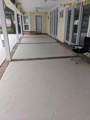 Acrylic overlay done in a flagstone pattern.