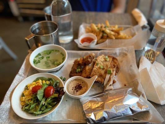 Zab Fried Chicken Plate, Zab Seasoned Fries