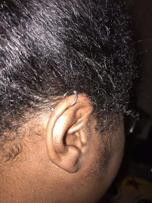 Helix right ear piercing