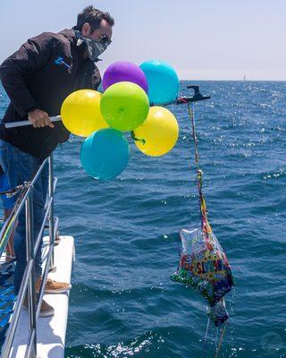 An eco-friendly cruise! We remove balloons from the ocean which can hurt and kill marine life.