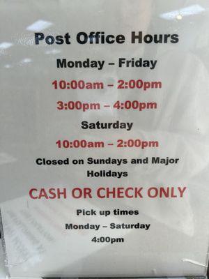 USPS hours