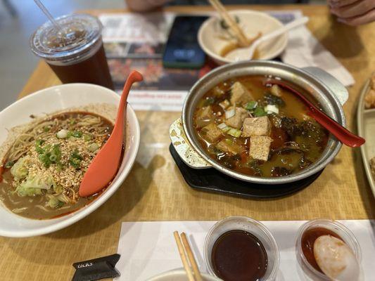 My favorite Spicy Stinky Tofu + beef stew Glass Noodle Soup   2nd is Dan Dan noodle