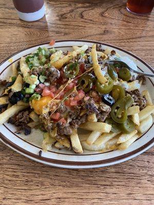 Carne asada fries with everything.