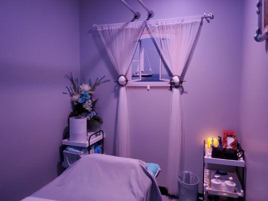 Relaxing setup in massage rooms