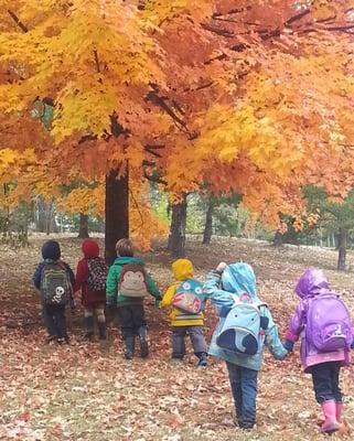 Weekly nature walks  and allow the children to deeply connect with and appreciate nature and the seasons!