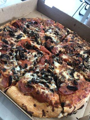 Large Mushroom and Pepperoni Pizza