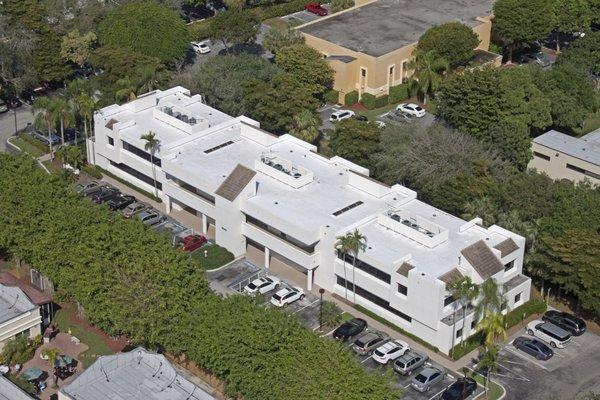 Commercial flat roof replacement we installed. Using the high quality TPO single ply roofing material