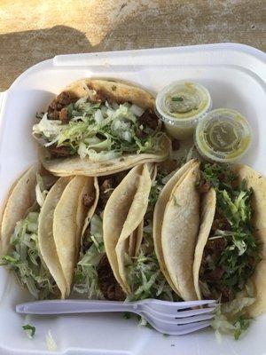 5 carne Assad tacos