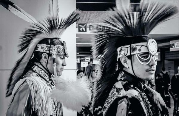 SFO Airport impromptu photo shoot Native American Heritage Month.