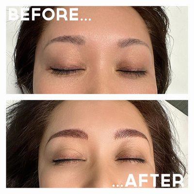 Microblading Cover up tattoo & color correction on previous tattoo