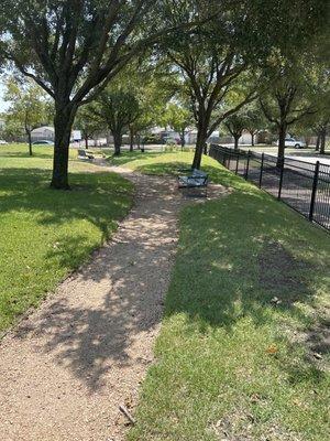 Gravel path and fence