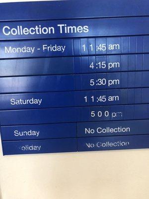 Collection times