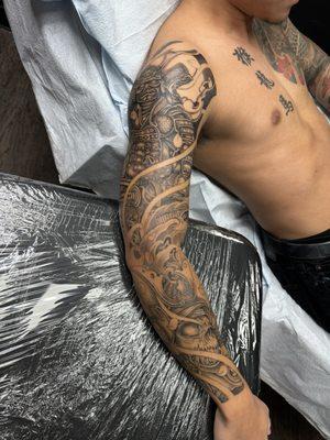 Fullsleeve samurai oni