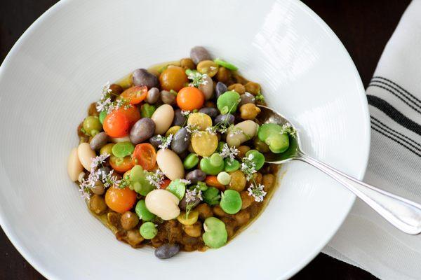 Channa with seasonal beans Photo: K. Borreson