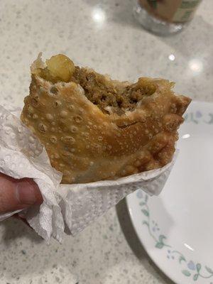 Inside of the beef empanadas