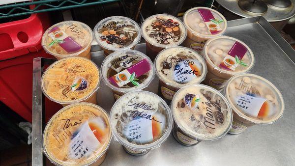 Boba milk tea and Flavored tea on the go