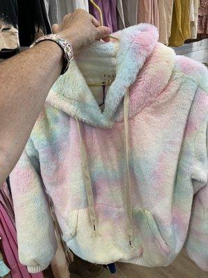 Cute fluffy jacket on sale