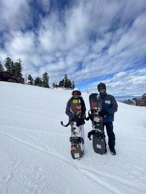 Kids with their rented equipment from Ski Renter at Heavenly