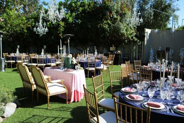 The scene of a garden wedding at Wilcox Manor