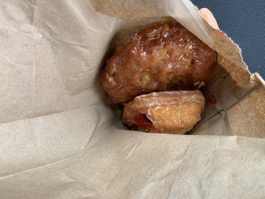 Apple fritter & jelly donut