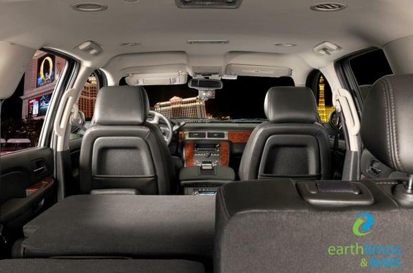 Traditional SUV interior photo.  We offer Chevy Suburbans and Ford Expeditions for maximum comfort and space.