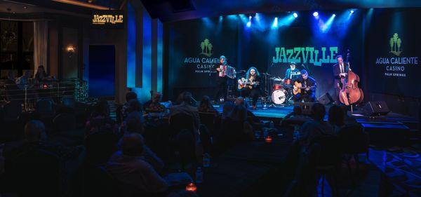 Jazzville is live jazz every Thursday at 7pm inside Agua Caliente Casino in downtown Palm Springs.