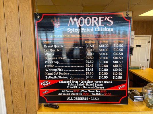 Moore's Menu