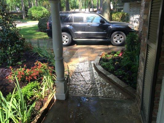 landscaping and stone walkway installation