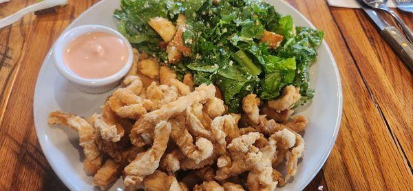 Chicharron de Pollo with a Caesar salad.