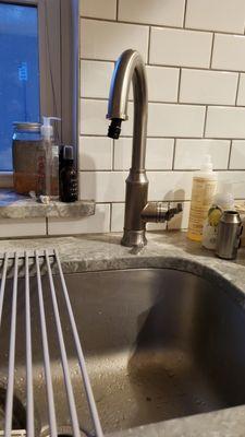 A quick before kitchen sink faucet replace