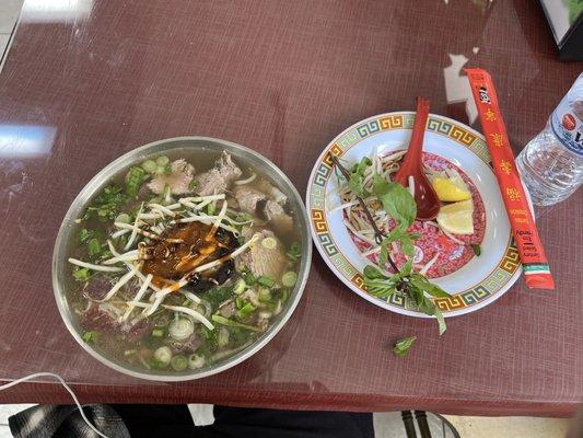 Combination Beef Pho (I added the hot sauce and hoisin sauce)