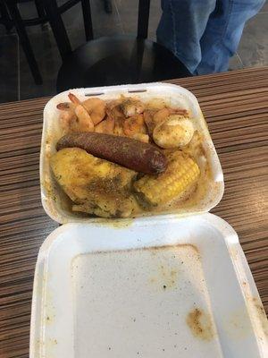 Low country boil added sausage