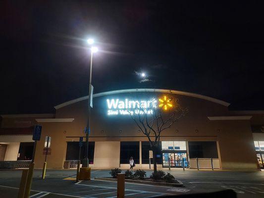 Walmart under full moon