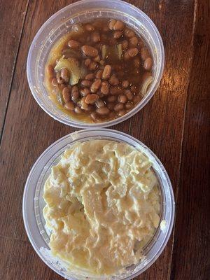 Baked beans and potato salad