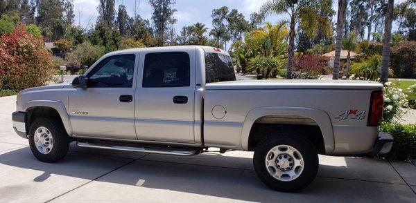 Our beautifully kept 2004 Chev Duramax with 109,000 miles on it.