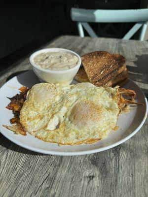 Skillet breakfast with sausage gravy