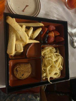 Kids menu butter pasta