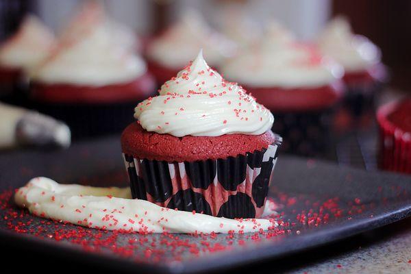 Red Velvet Cupcake with tasty cream cheese frosting